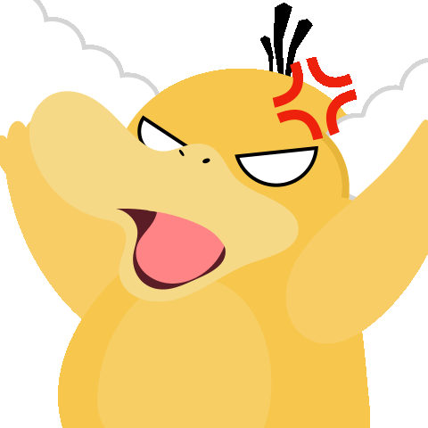 An extremely angry Psyduck.